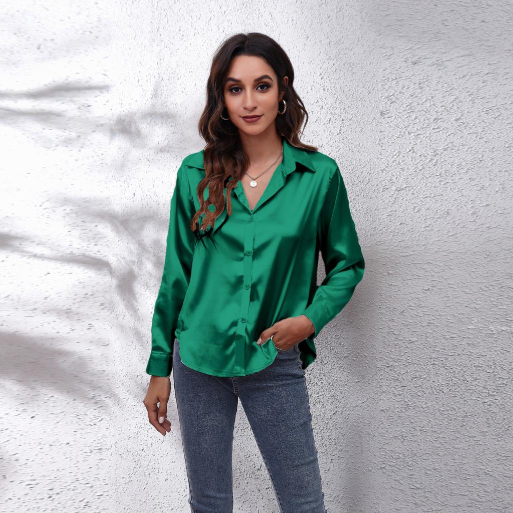 Sydney Blouse Satin Coupe Ample Femme Vêtement De Travail Décontracté Élégant Quotidien