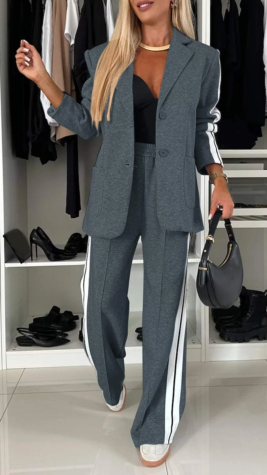 Baumwollblazer für Damen mit langen Ärmeln – elegant für Business