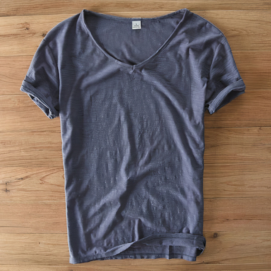 Baumwoll-Leinen T-Shirt für den Sommer - Geno