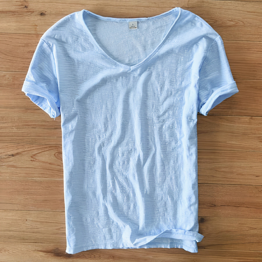 Baumwoll-Leinen T-Shirt für den Sommer - Geno