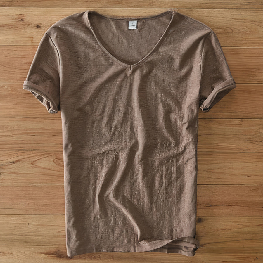 Baumwoll-Leinen T-Shirt für den Sommer - Geno