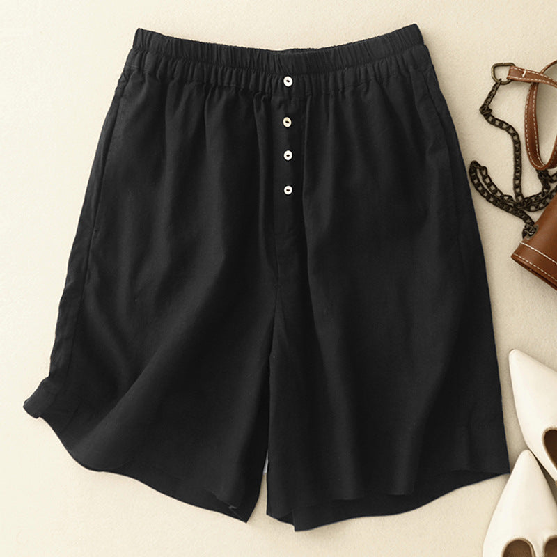 Haven Shorts Décontractés En Lin Léger Avec Taille Élastique Et Poches Latérales Confortables