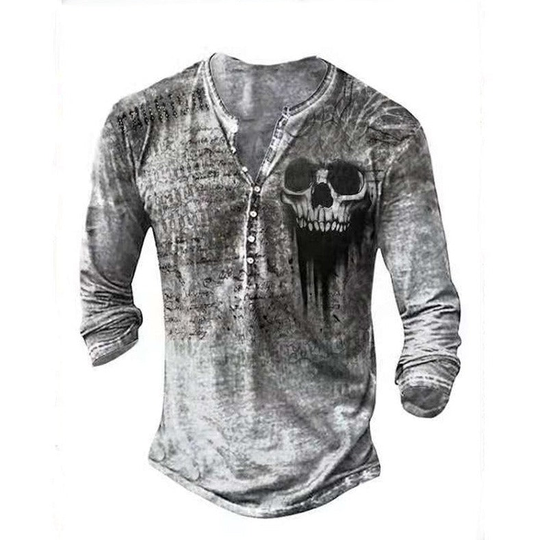 Beni Retro Totenkopf Langarmhemd