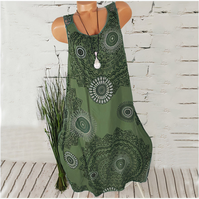 Elegantes, buntes Sommerkleid Helga