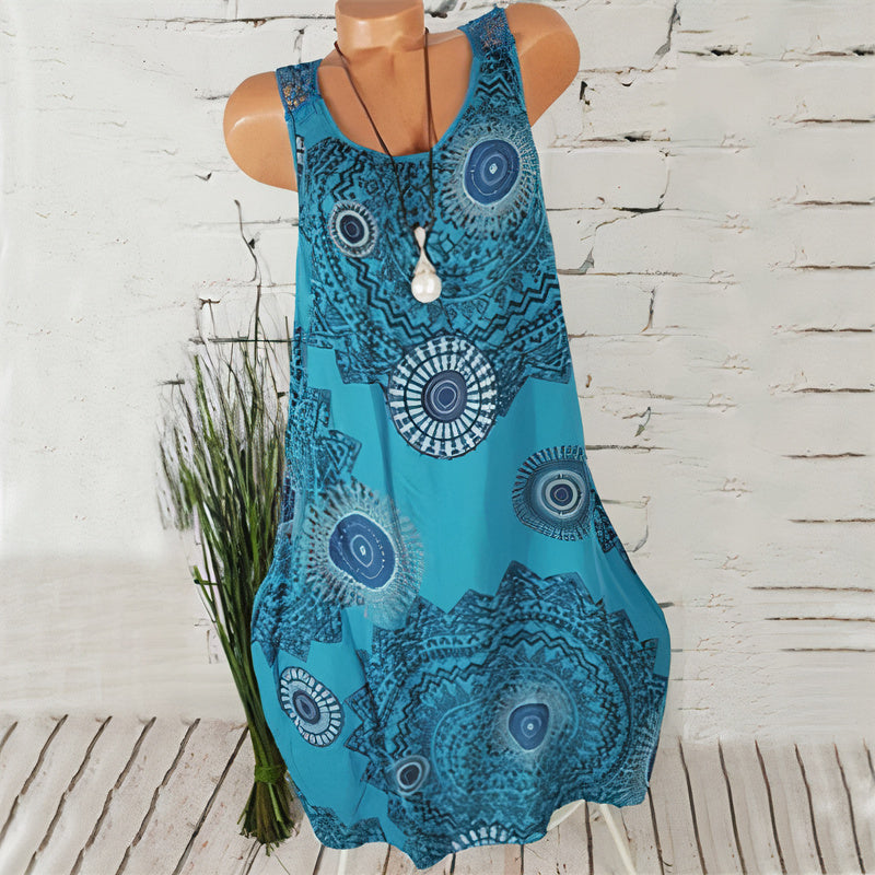 Elegantes, buntes Sommerkleid Helga