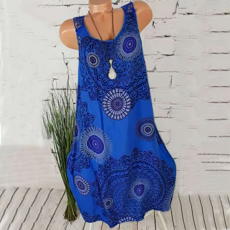 Elegantes, buntes Sommerkleid Helga
