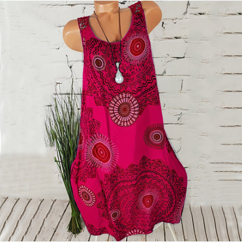 Elegantes, buntes Sommerkleid Helga