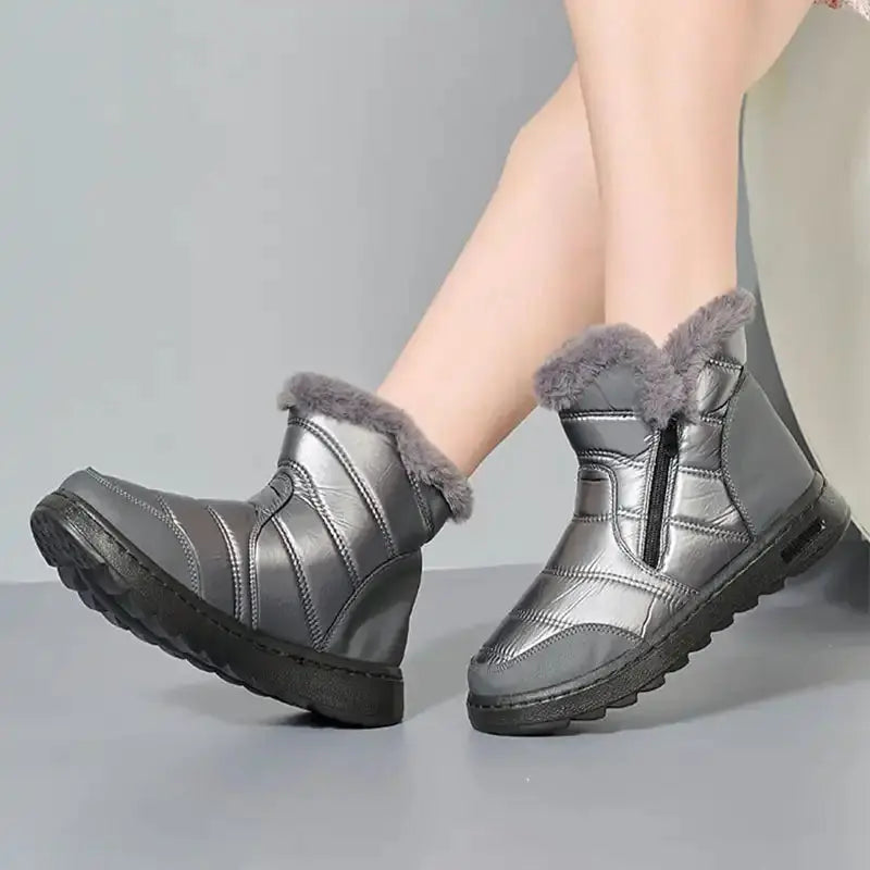 Bottes D'Hiver Hautes pour Femmes Doublure Polaire Chaudes et Élégantes Idéales pour Randonnées Urbaines