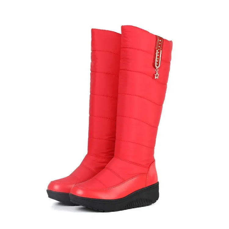 Bottes Hautes Pour Femme Hiver Chaudes Confortables Avec Traction Et Semelle Antidérapante