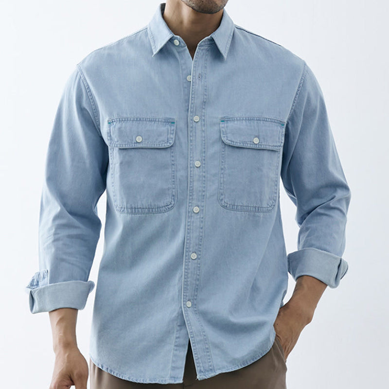 Veste En Denim Nocturne Roberto Russo Pour Hommes Urbains Élégance Italienne Et Fonctionnalité Moderne
