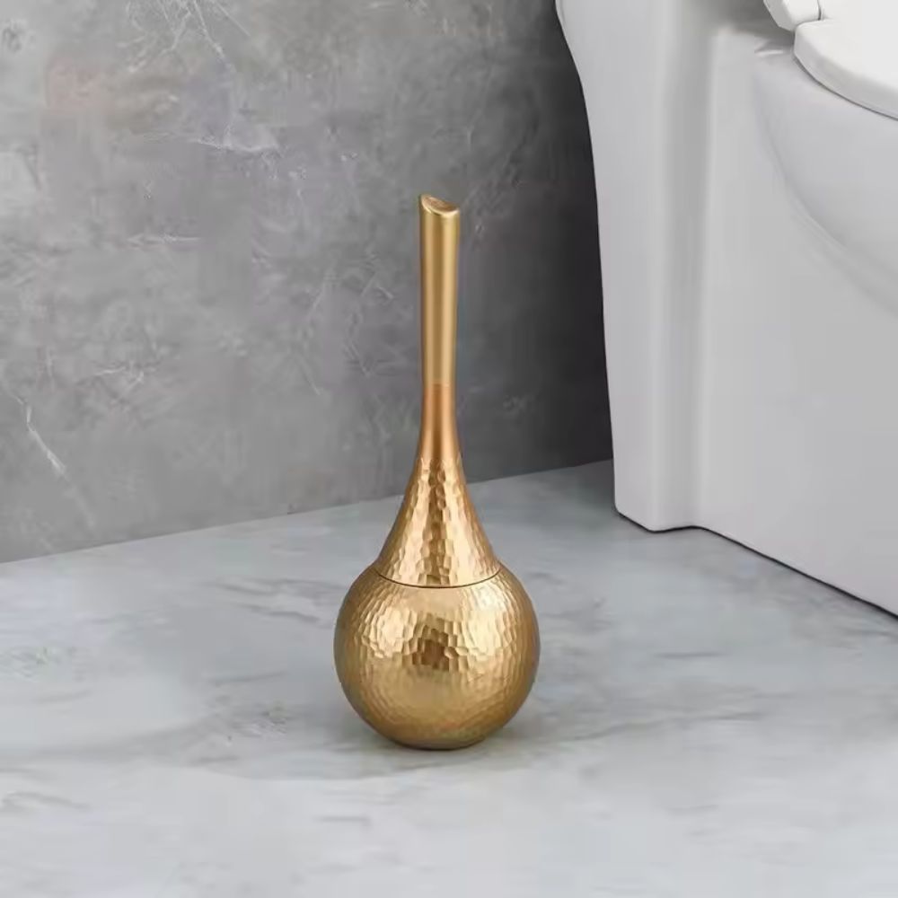 Brosse De Toilettes En Or Martelé Avec Porte Brosse Moderne Luxueuse Pour Salle De Bain