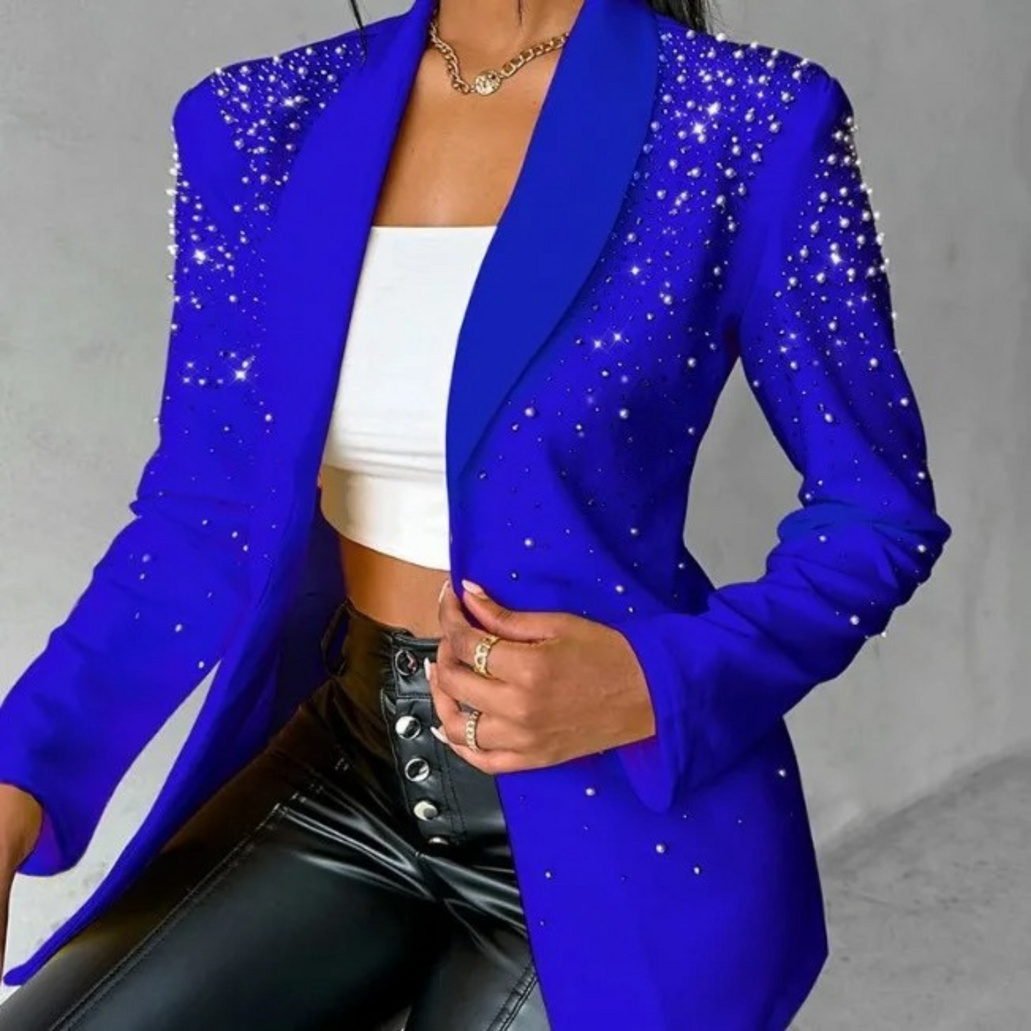Damen Blazer von Meret, schmal geschnitten mit Perlen