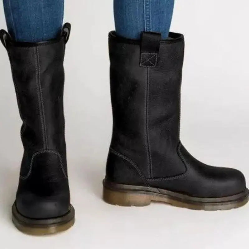 Bottes Cowboy Féminines Chaudes Amawinc Doublure Isolante Mi Mollet Confort Et Style Western