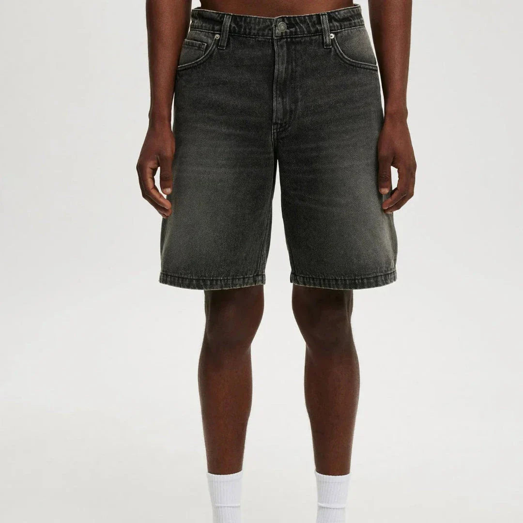 Shorts Denim Décontracté Pour Homme Amawinc Avec Lavage Vintage Et Design À Cinq Poches