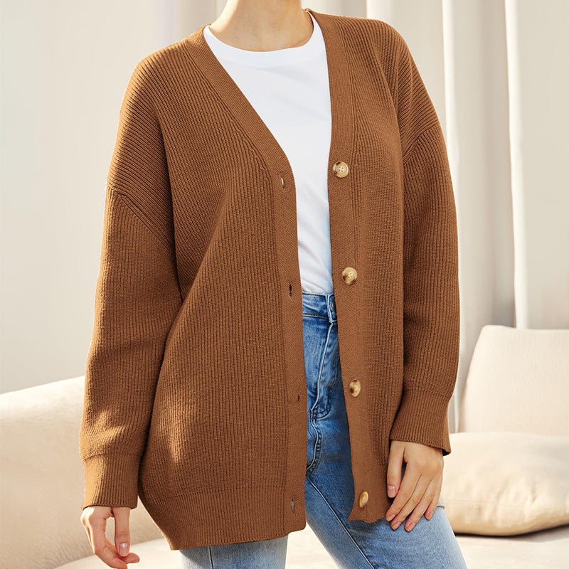 Cardigan En Tricot D'Hiver Pour Femme À Boutons Confortable Et Décontracté Pour Le Quotidien Evelyn Amawinc