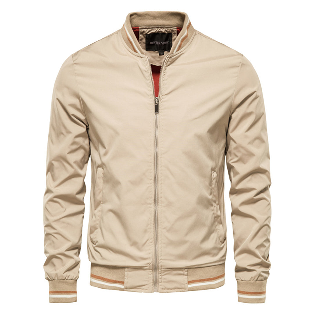 Veste Bomber Olive Pour Homme Style Moderne Streetwear Zip Front Décontractée Idéale Pour Vie Urbaine