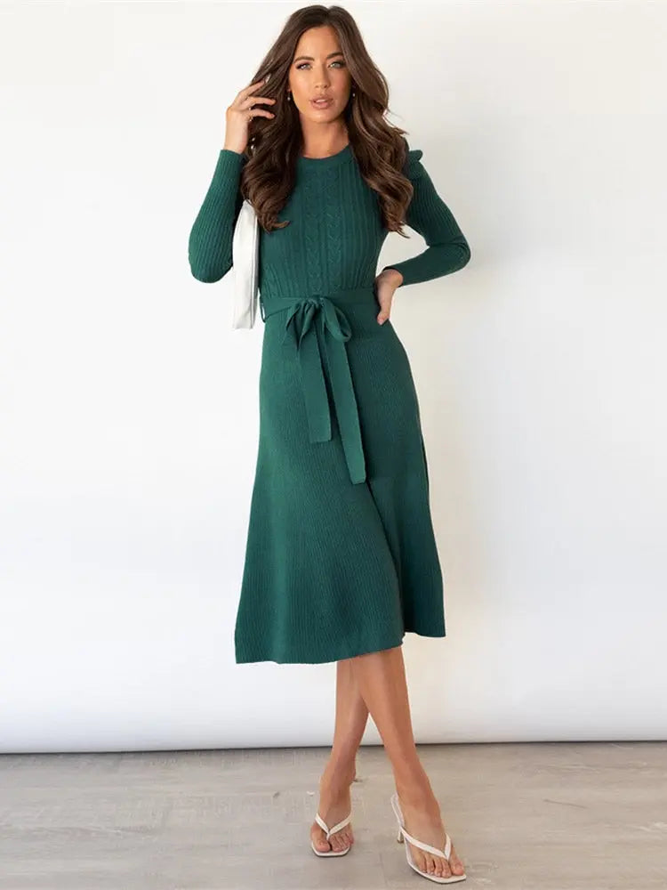 Robe Midi Tricot Pour Femme Confort Chic Élégante Pour Automne Et Quotidienne Pour Soirées Décontractées