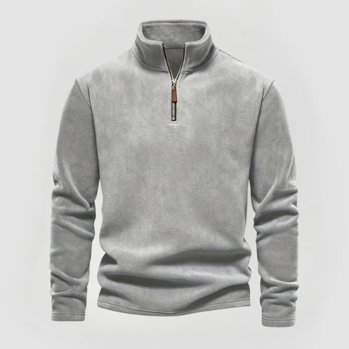 ALBERT: Fleece-Pullover mit Halbzip