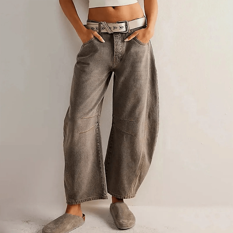 Pantalon Femme Taille Haute Décontracté Emily Avec Coupe Ample Et Confortable Pour Le Quotidien