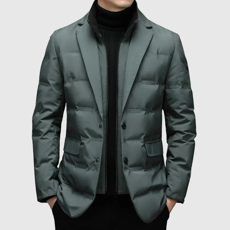 Veste Matelassée Nordisk Flair Homme Style Blazer Coupe Sur Mesure Revers À Encoche Fermeture À Deux Boutons