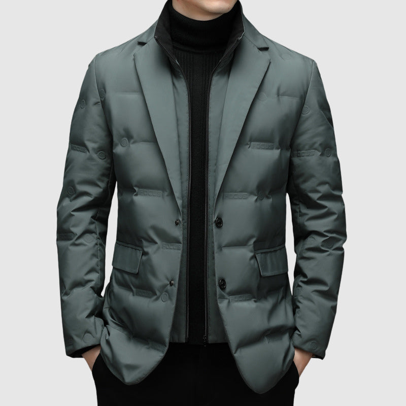 Veste Puffer Duvet D Oie À Coupe Ajustée Pour Homme Amawinc Léger Et Chaude Pour Hiver