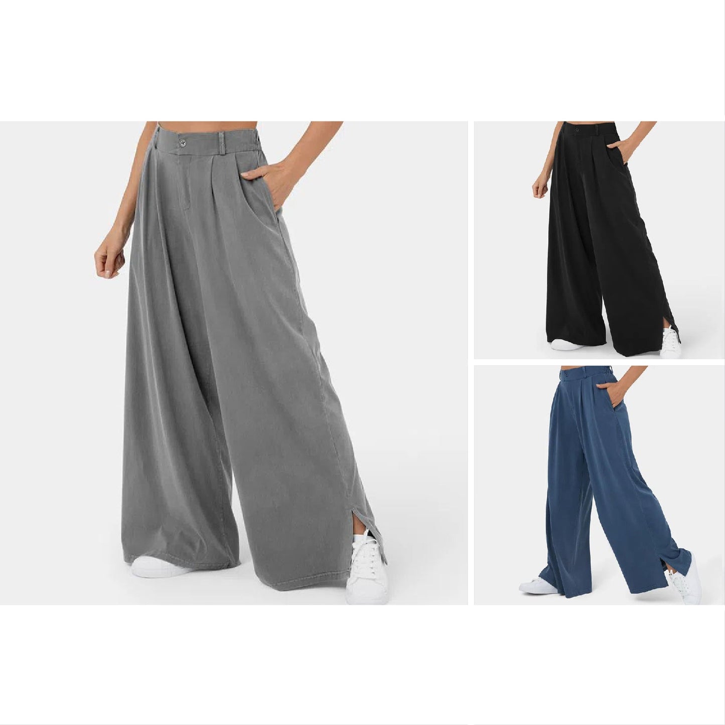 L'Élégance Minimaliste par Valentina Rossi Pantalon Taille Haute Sculpte Silhouette en Couleurs Neutres pour Femme