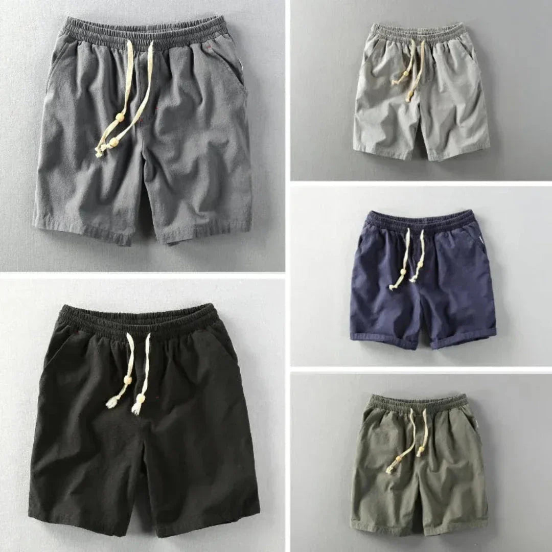 Shorts En Lin À Cordon Taille Unisexe Respirants Avec Poches Léger Pour Été Incontournable