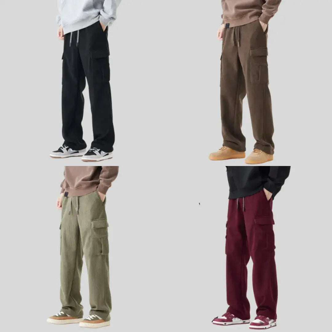 Pantalon Cargo Velours Côtelé Tactique Pour Hommes Plein Air Et Urbain Avec Multiples Poches Cargo