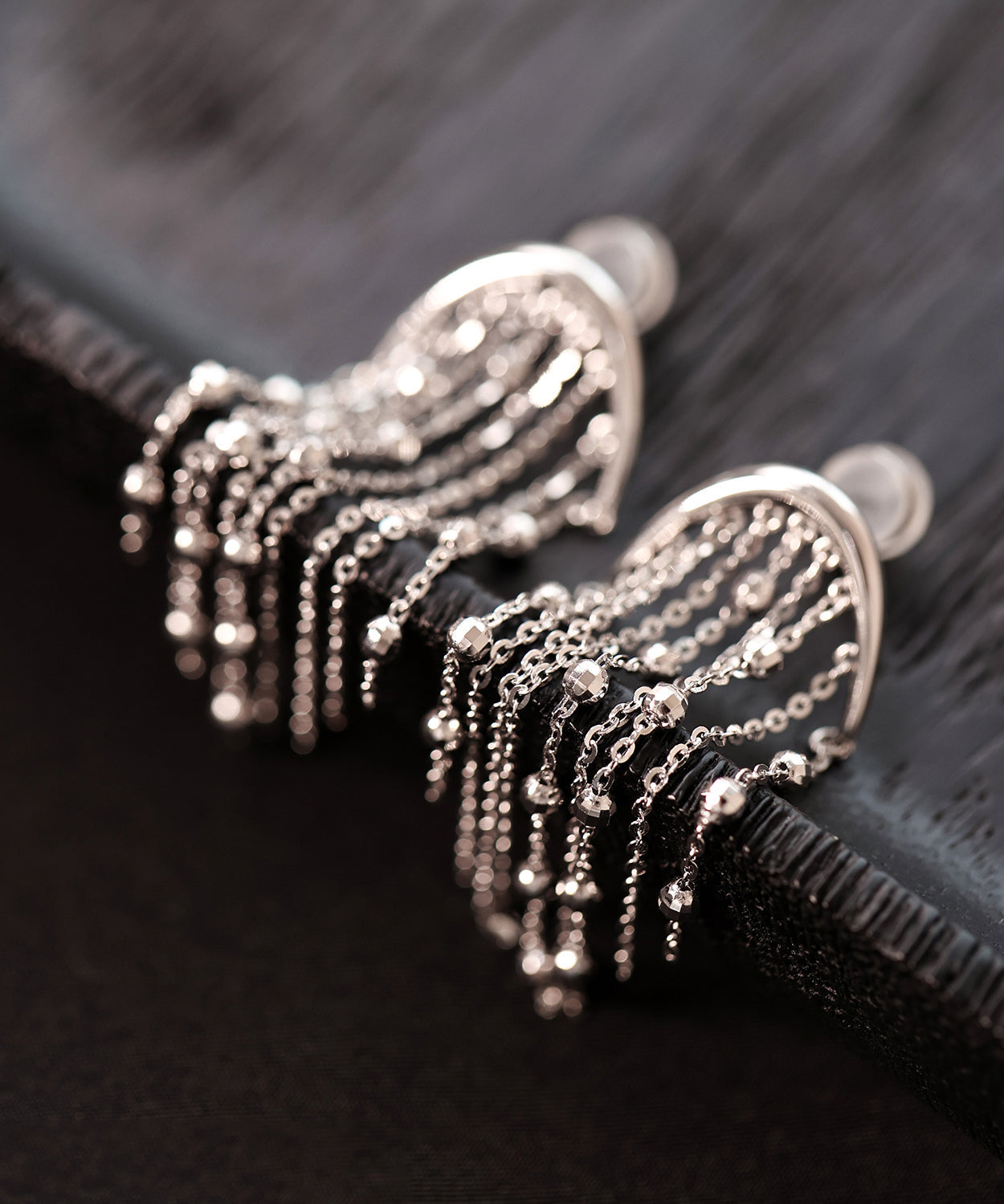 Boucles d'oreilles pendantes à pampilles en argent sterling et soie - Amawinc