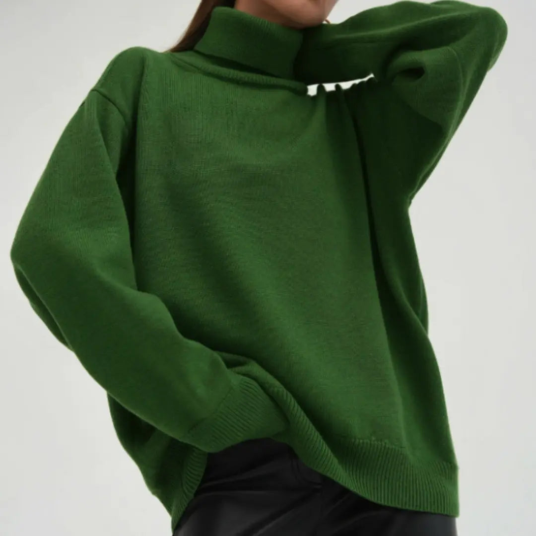 Pull En Maille Décontracté À Col Roulé Pour Femmes Confortable Et Stylé Pour Automne Hiver