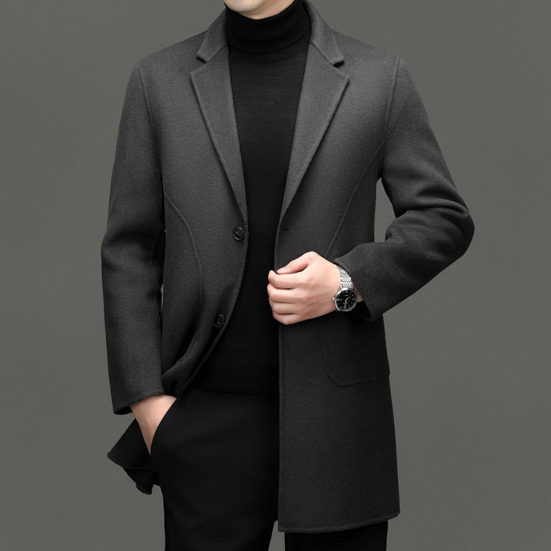 Manteau en Cachemire Noble Lorenzo Vitali pour Homme, Coupe Tailleur Élégante et Intemporelle