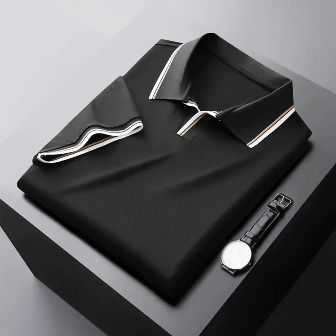 Polo Signature Luca Romano Amawinc Avec Col Contrasté Et Bordure Contrastée En Tissu Premium
