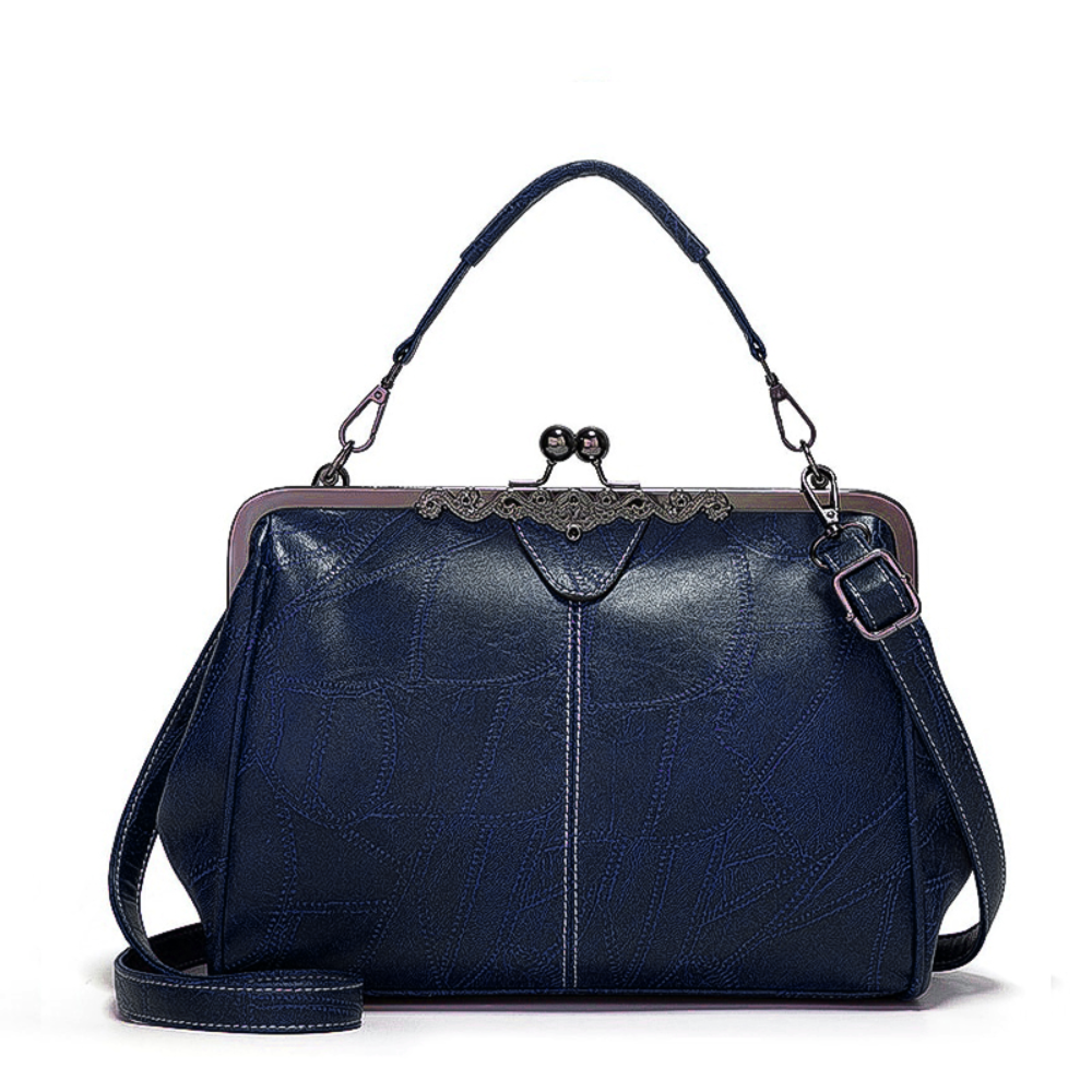 Sac À Main Jacqueline Vintage Avec Fermeture Vintage En Faux Cuir Durable Et Bandoulière Réglable