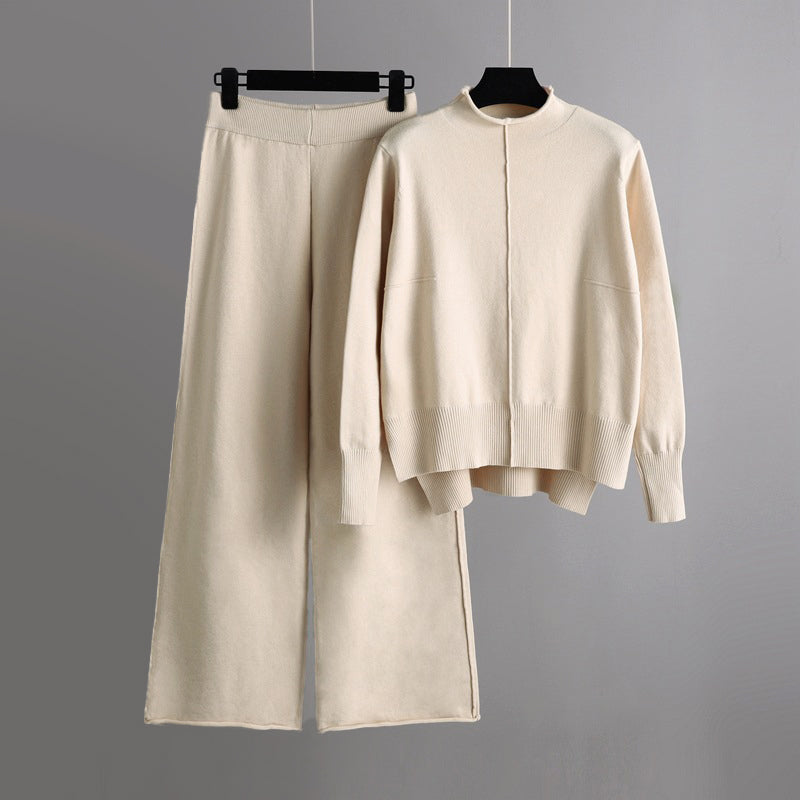 Luxe Ensemble Confort Valentina Rossi En Maille Douce Avec Pantalon Fluide Et Pull Élégant Pour Détente