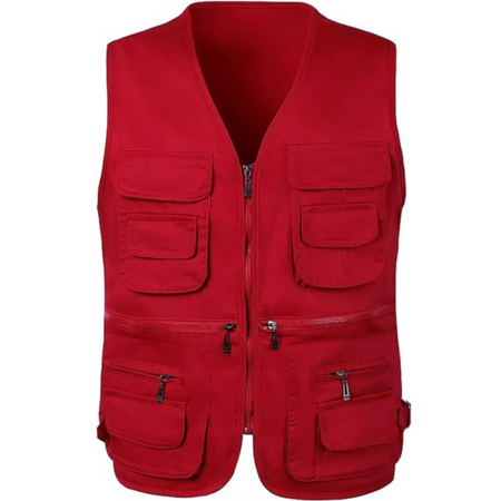 Gilet Homme Multi Poches Léger Pour Activités Outdoor Randonnée Et Pêche Avec Poches Zippées Et Cargo