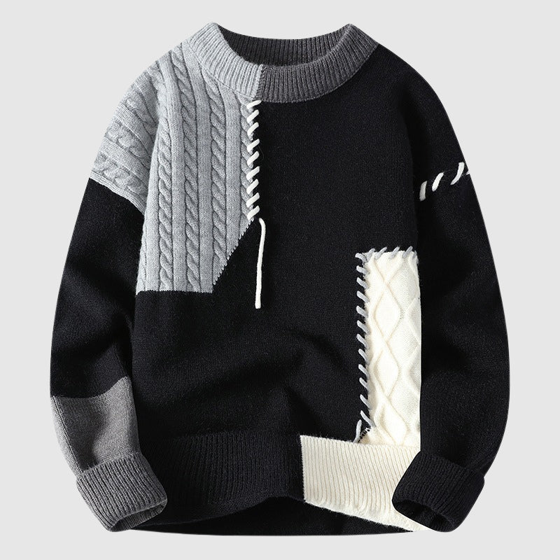 Pull Patchwork Artisanal Alessandro Veneti Hiver Éclectique Avec Motifs Multicolores Et Silhouette Confort