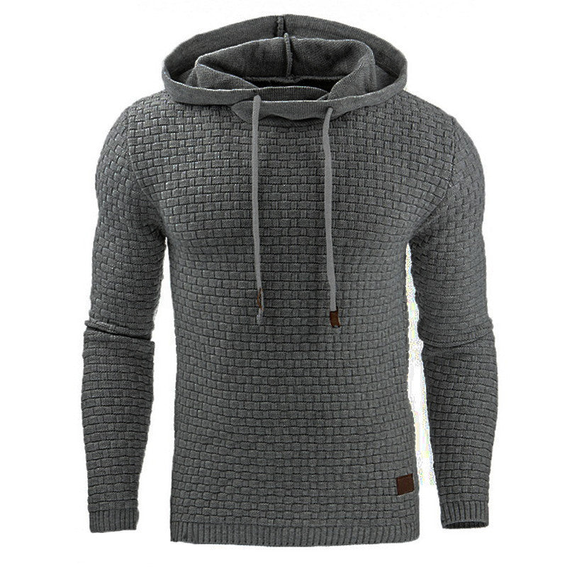 Sweat À Capuche Homme Slim Fit En Maille Gaufre Avec Poignets Côtes Décontracté Par Amawinc