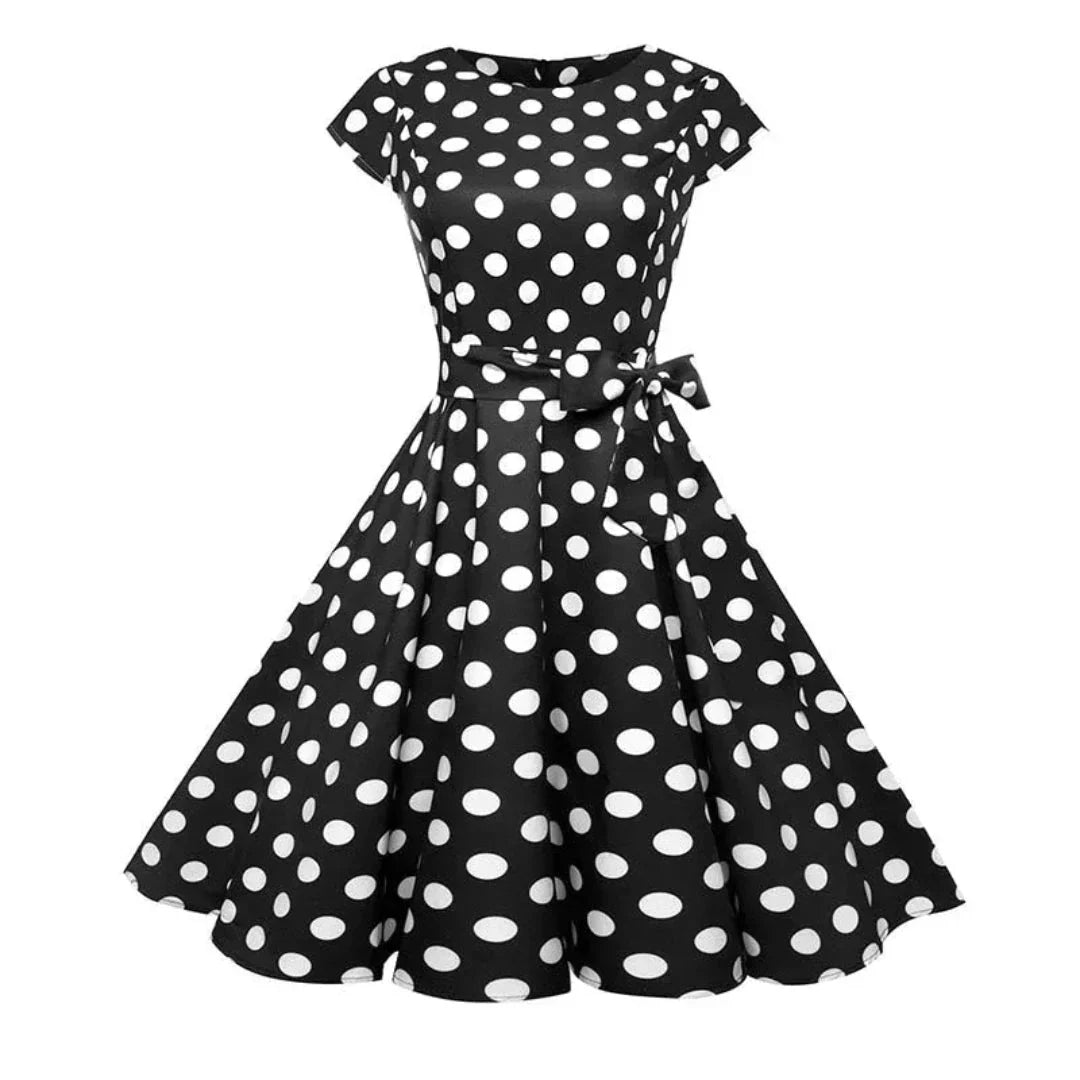 Robe Mandy Vintage Années 50 Style Swing Ajustée Et Évasée Pour Réceptions Jardin Et Sorties Été