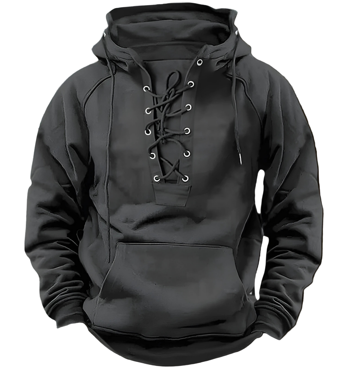 Pull À Capuche En Maille Pour Homme Avec Laçage Avant Décontracté Pour Superposition Et Utilisation Quotidienne