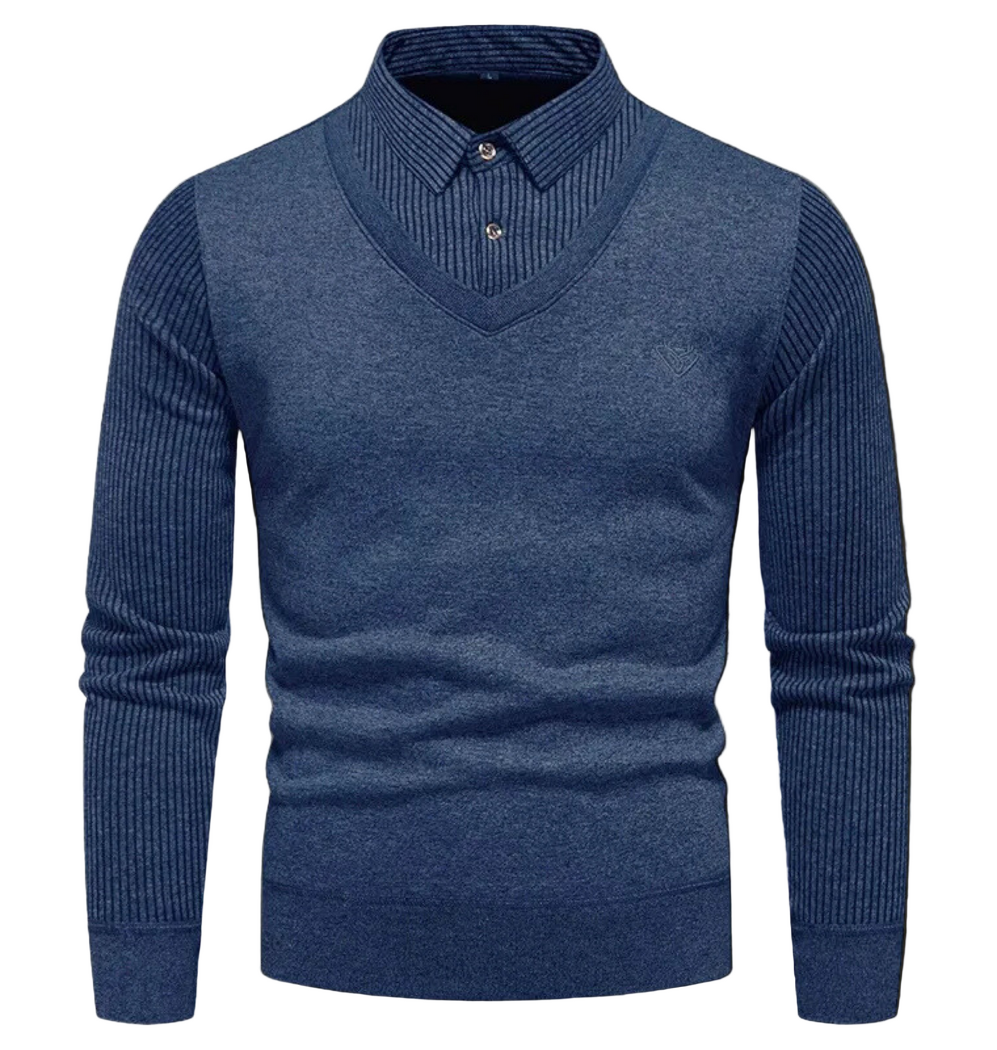 Pull Homme Amawinc Maille Fine Ajusté Col V Moderne Avec Manches Côtelées Pour Garde Robe Moderne