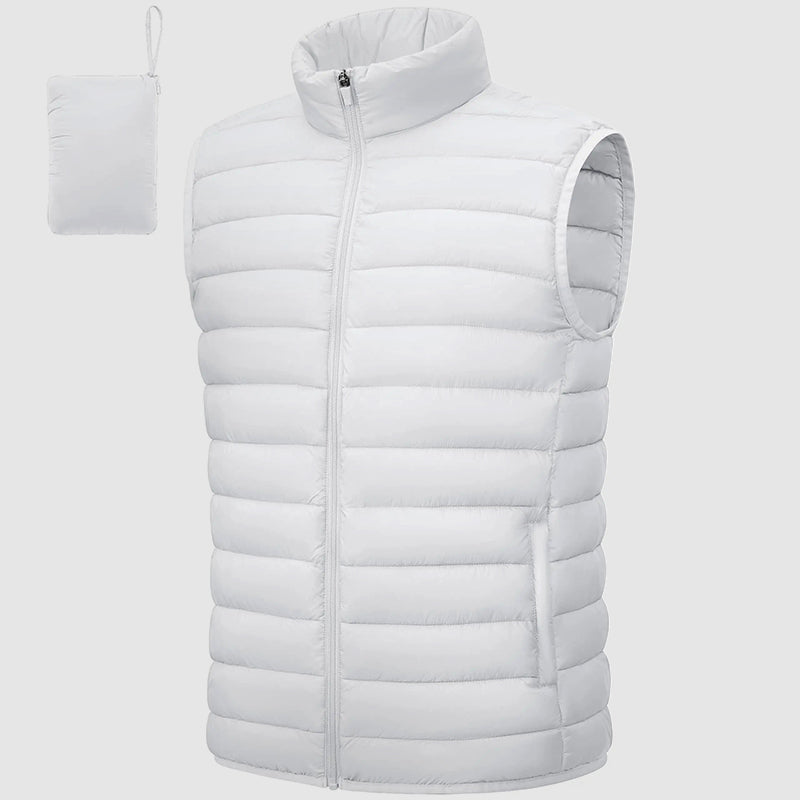 Amawinc Gilet Matelassé Homme Étanche Et Compressible Avec Col Debout Et Poches Zip Pour Plein Air