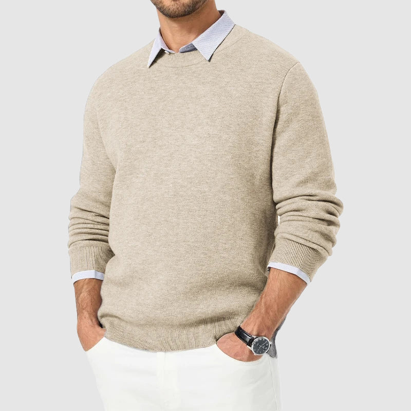 Pull Homme Regular Fit Col Rond En Maille Amawinc Intemporel Et Moderne Pour Quotidien Et Style Smart Casual