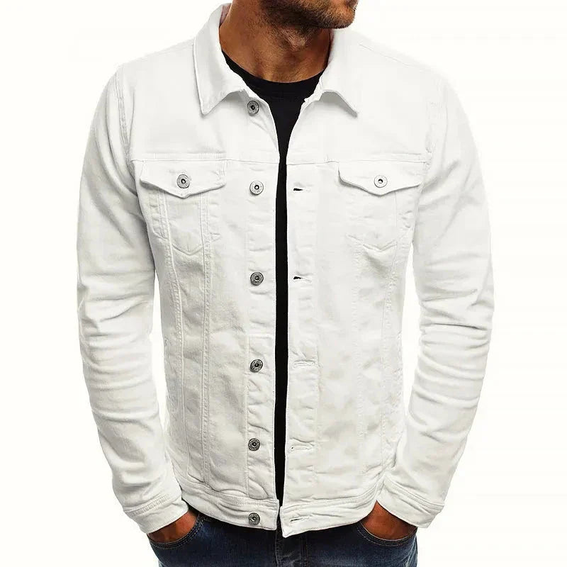 Veste En Jean Olive Slim Avec Boutons Frontaux Et Poches À Rabat Pour Homme Waylynn Tissu Mélangé Coton Élasthanne