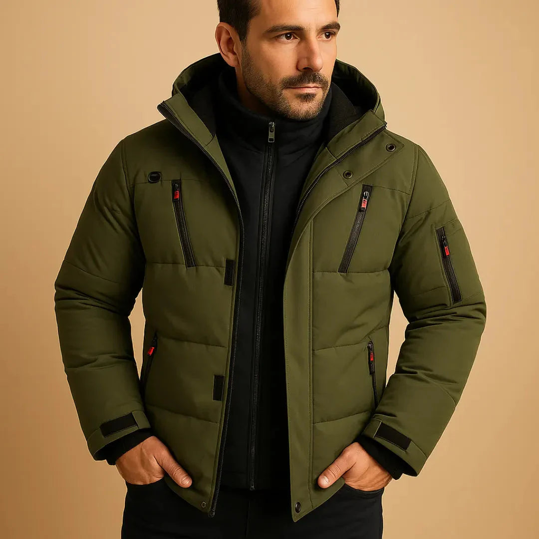 Waylynn Veste Hiver Imperméable À Capuche Pour Homme Doudoune Matelassée Avec Doublure Isolante Poches Sécurisées