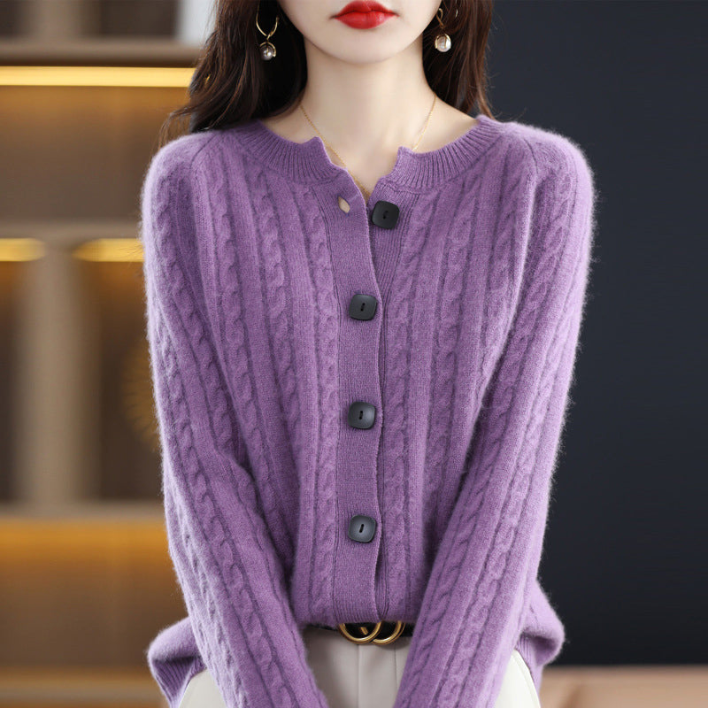 Cardigan en Maille Côtelée Chic Minimaliste Pour Hiver Neutre à Porter Avec Jeans Jupes Ou Pantalons Pour Un Look Épuré