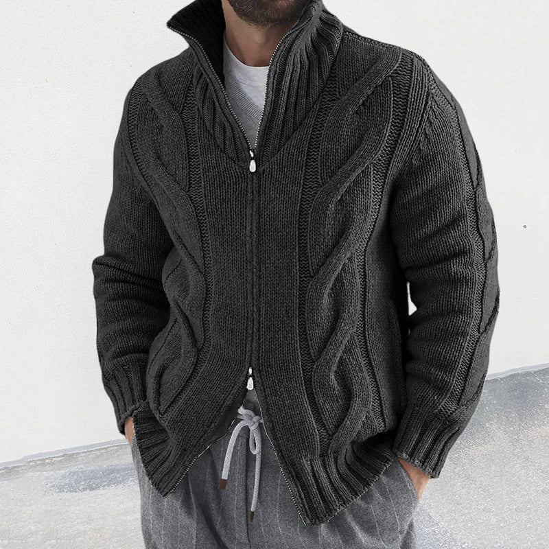 Zwei-Wege-Reißverschluss Strickjacke