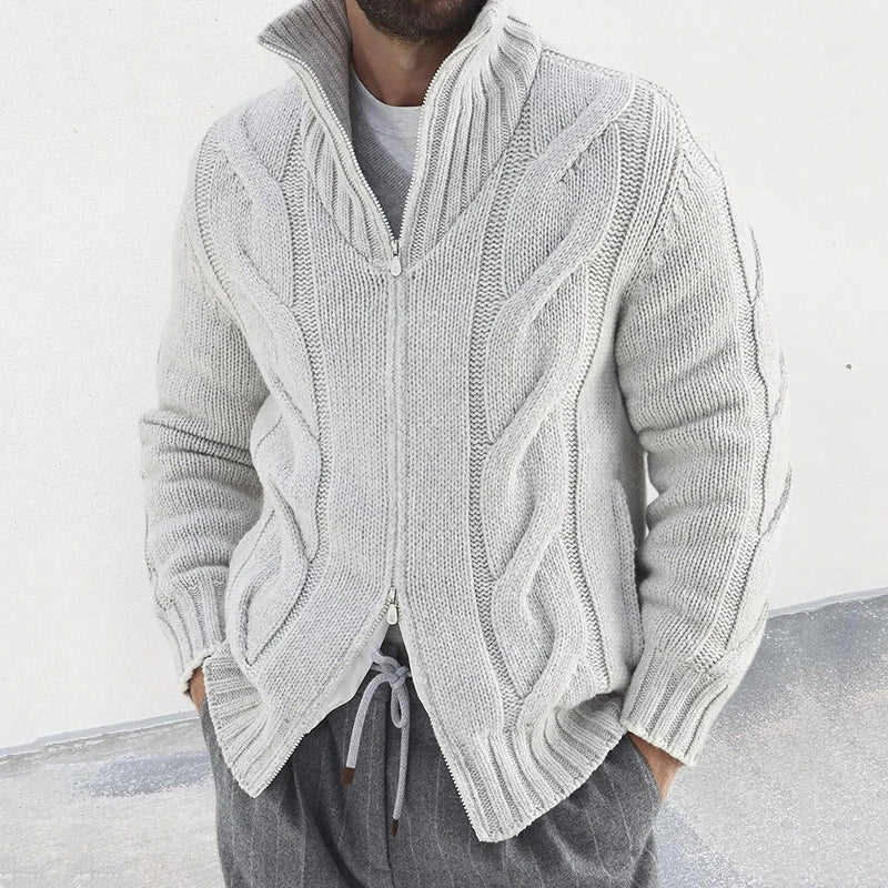 Zwei-Wege-Reißverschluss Strickjacke