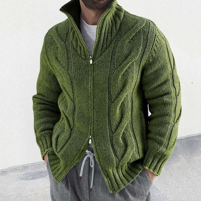 Zwei-Wege-Reißverschluss Strickjacke
