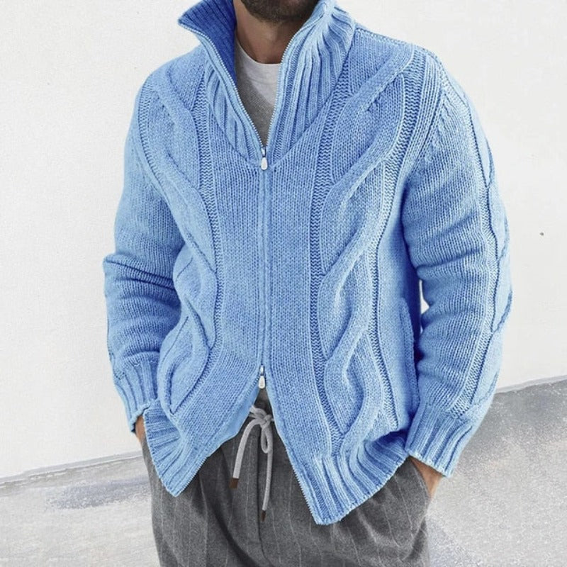 Zwei-Wege-Reißverschluss Strickjacke