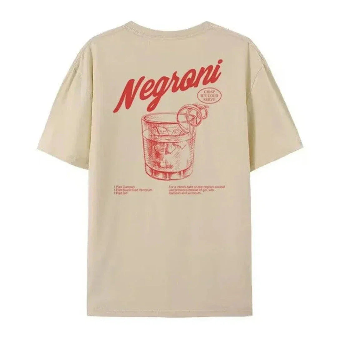 Tee Shirt En Coton Graphique Vintage Negroni Nights Pour Amateurs De Cocktails Collection